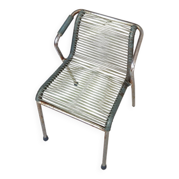 Vintage 1970s metal scoubidou children's chair
