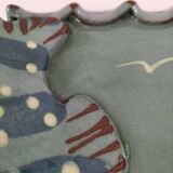 Decorative handcrafted dish – glazed earthenware, marine decor – 80s/90s