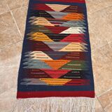 Petit tapis marocain, kilim picaso, tapis tissé plat, décoration