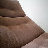 chauffeuse tulipe pivotant en tissu beige Artifort, design 1970