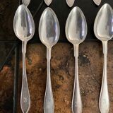 12 silver metal spoons monogram engraved J