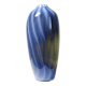 Vintage smoked glass vase lined with opaline, Murano bubble.