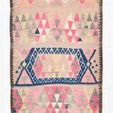3x12 Kilim Soft Multicolor Vintage Kilim Runner, Ethnic Long Rug, 90x350Cm