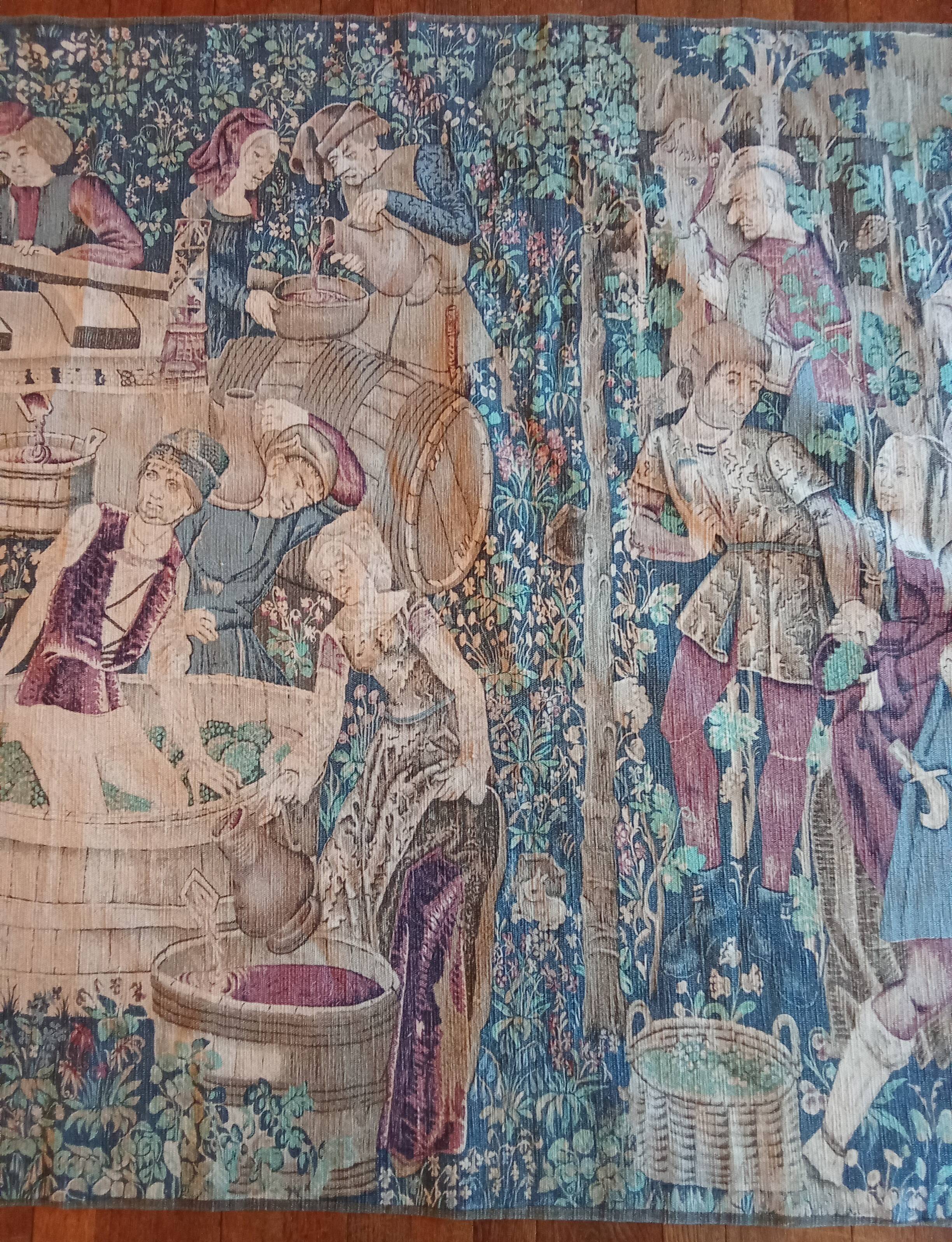 Antique tapestry, the grape harvest
