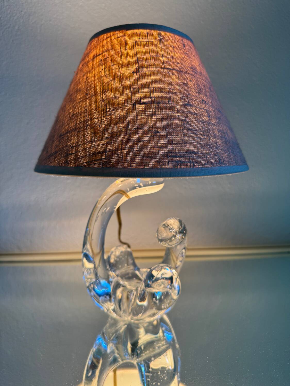 Small Schneider crystal lamp from the 50s