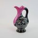 Black and pink Vallauris carafe with white relief patterns
