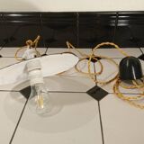Chandelier workshop metal enamelled porcelain base