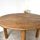 Brutalist round table in solid oak, 1950s.