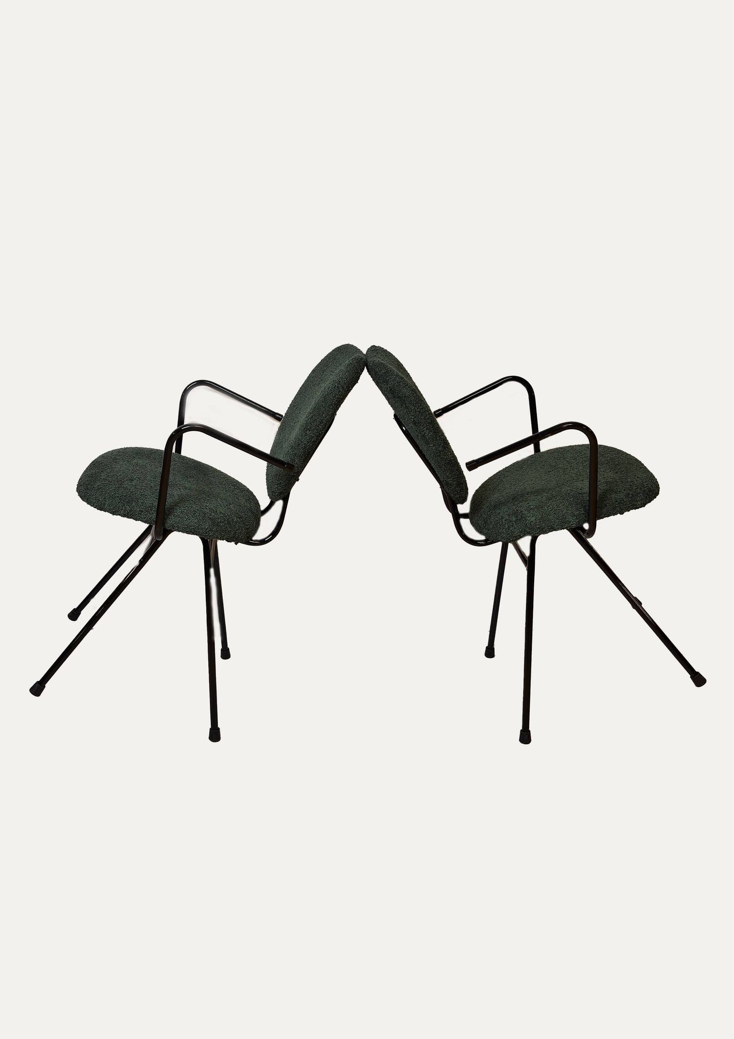 Paire de chaises avec accoudoirs  Jacques Hitier I Années 1950