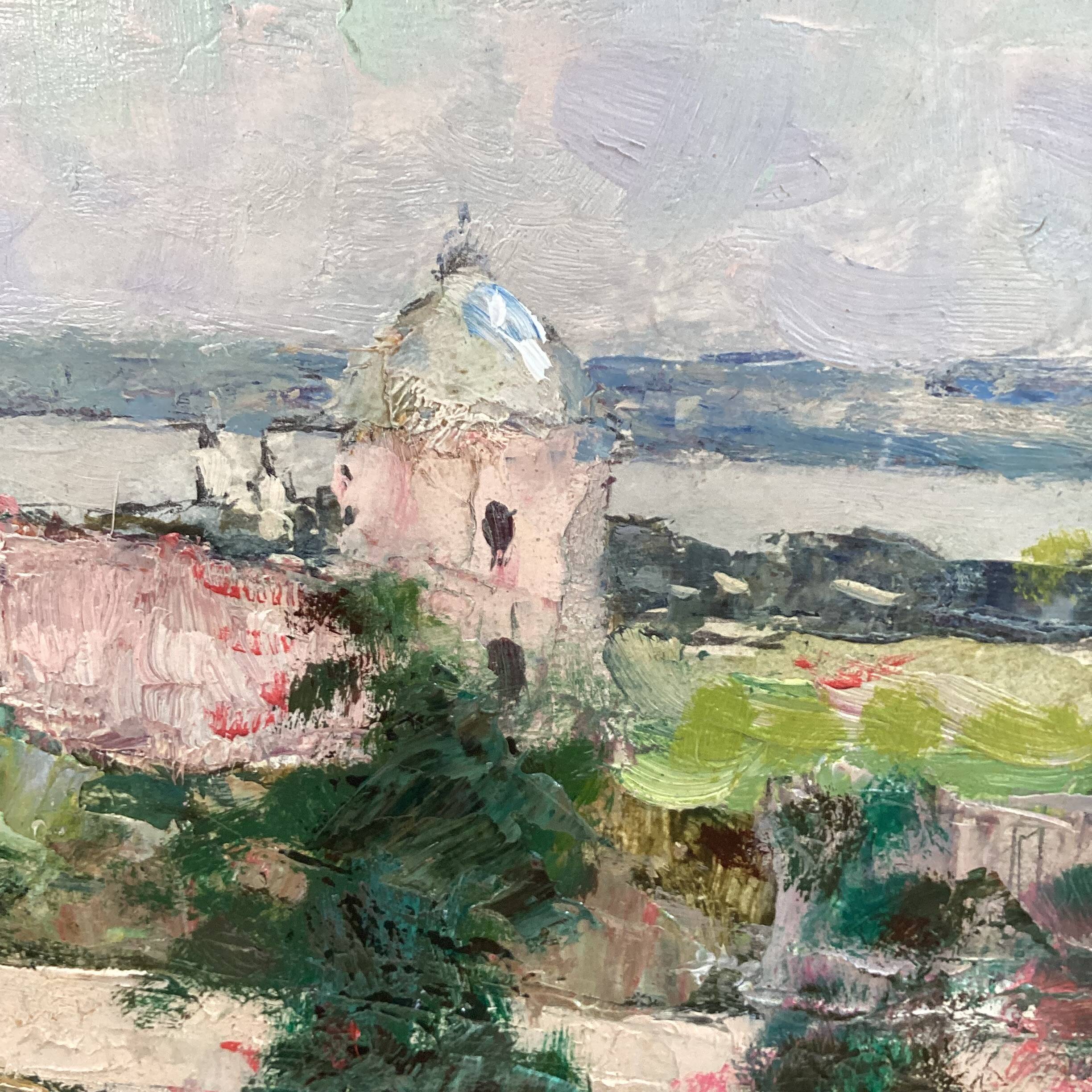 Oil painting on cardboard, dimensions: height -42 cm - width -69 cm -