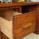 Bureau caisson d'atelier vintage en chêne
