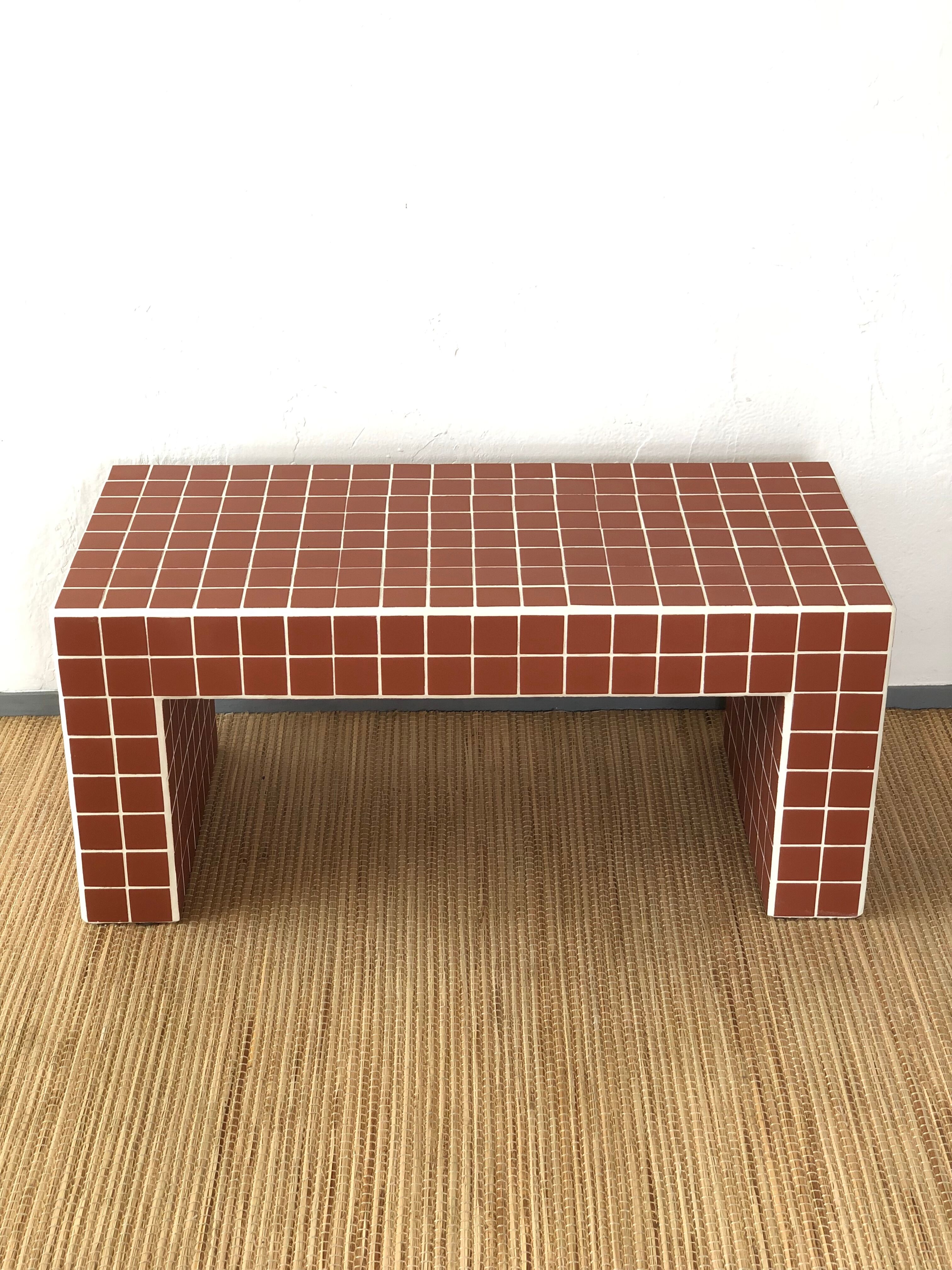 Ceramic tile bench