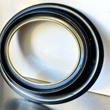 Black wooden oval frame