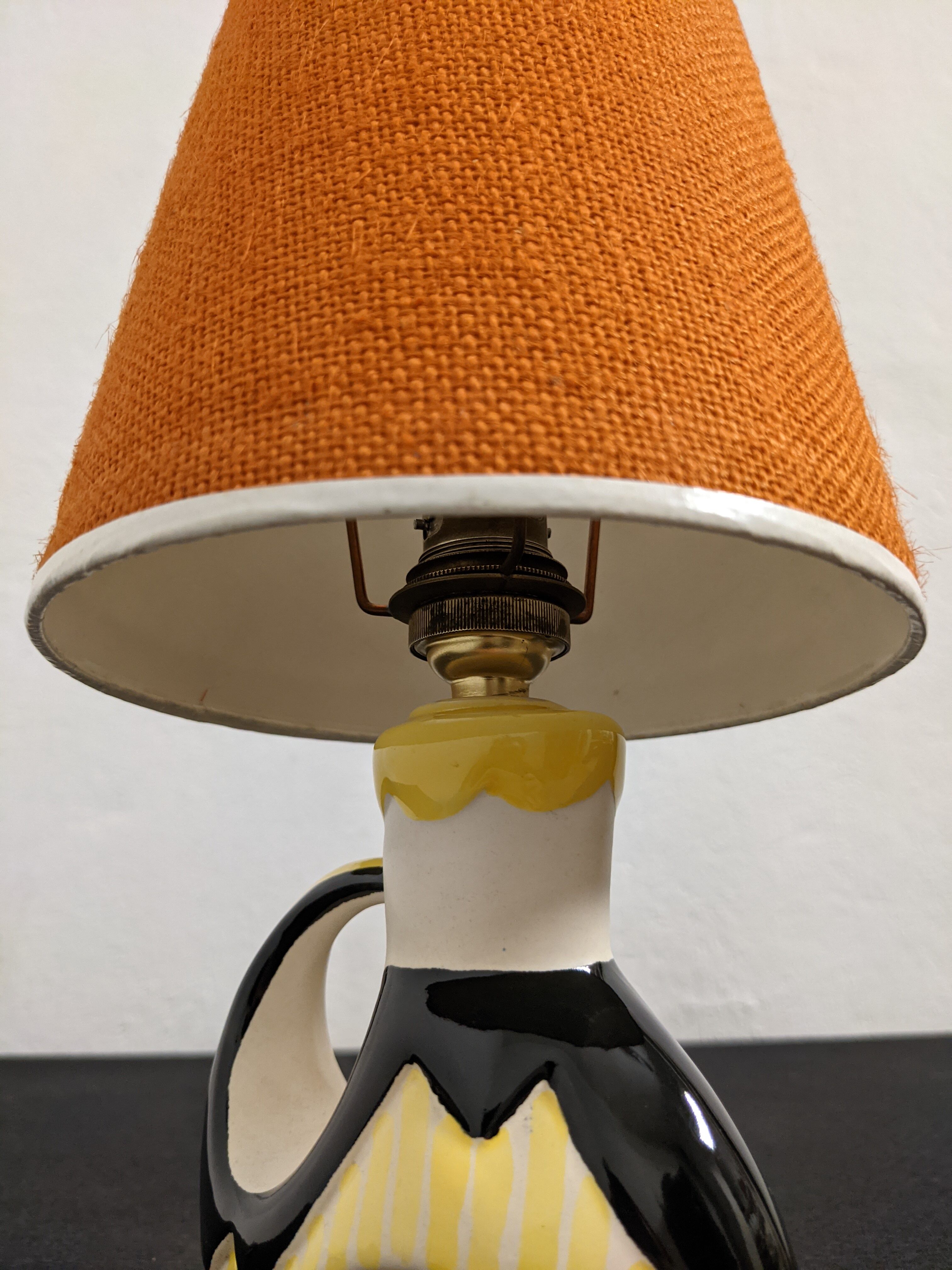 Earthenware bedside lamp from the 50s/60s