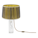 Daum France, lampe cylindrique en verre bullé, circa 1975