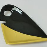 Empty pocket anthropomorphic ceramic black and yellow design 50s