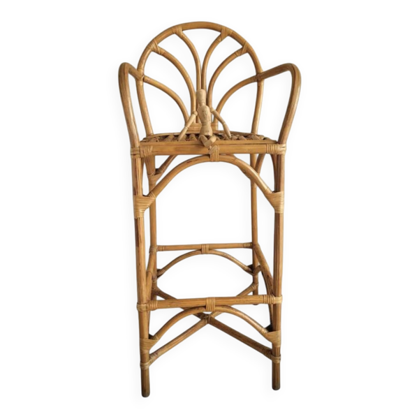 Tabouret haut rotin