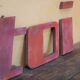 Letter to sign vintage metal 'I '.