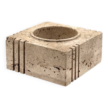 Travertine cubic vide poche / ashtray, Cerri Nestore, Italy, 1970s