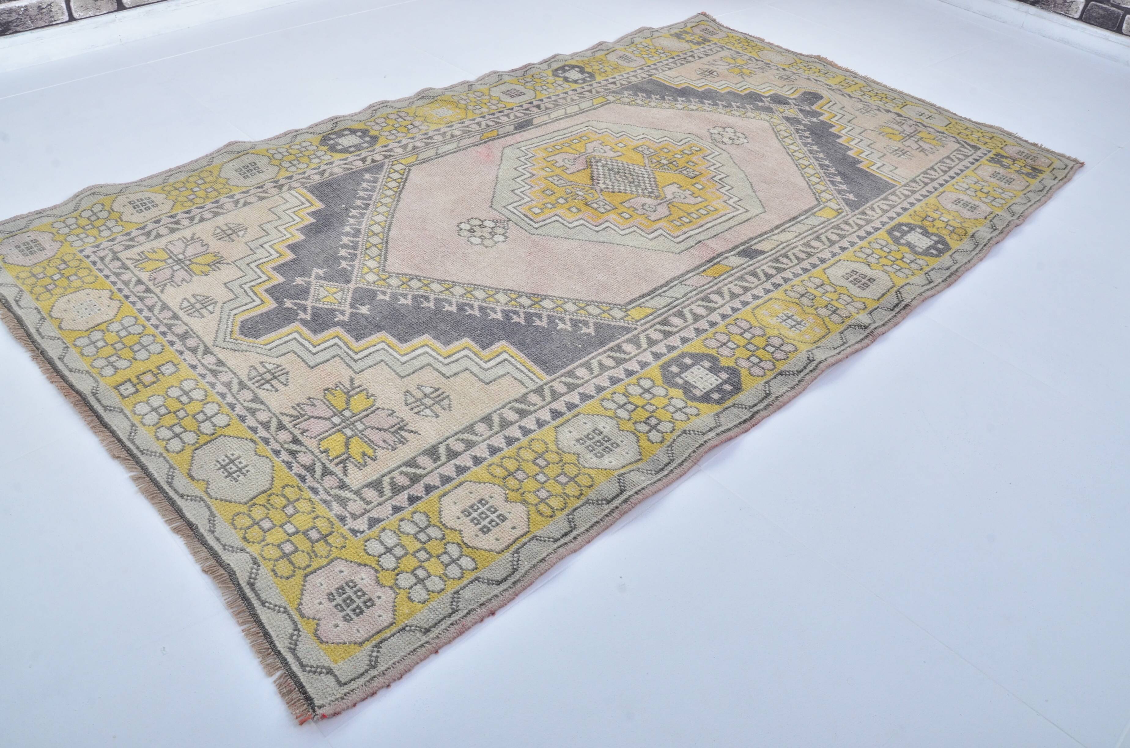 Anatolian Light Pink & yellow Vintage Rug sku 3574
