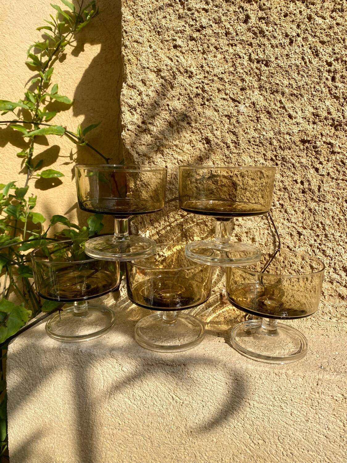 Luminarc smoked glass cups
