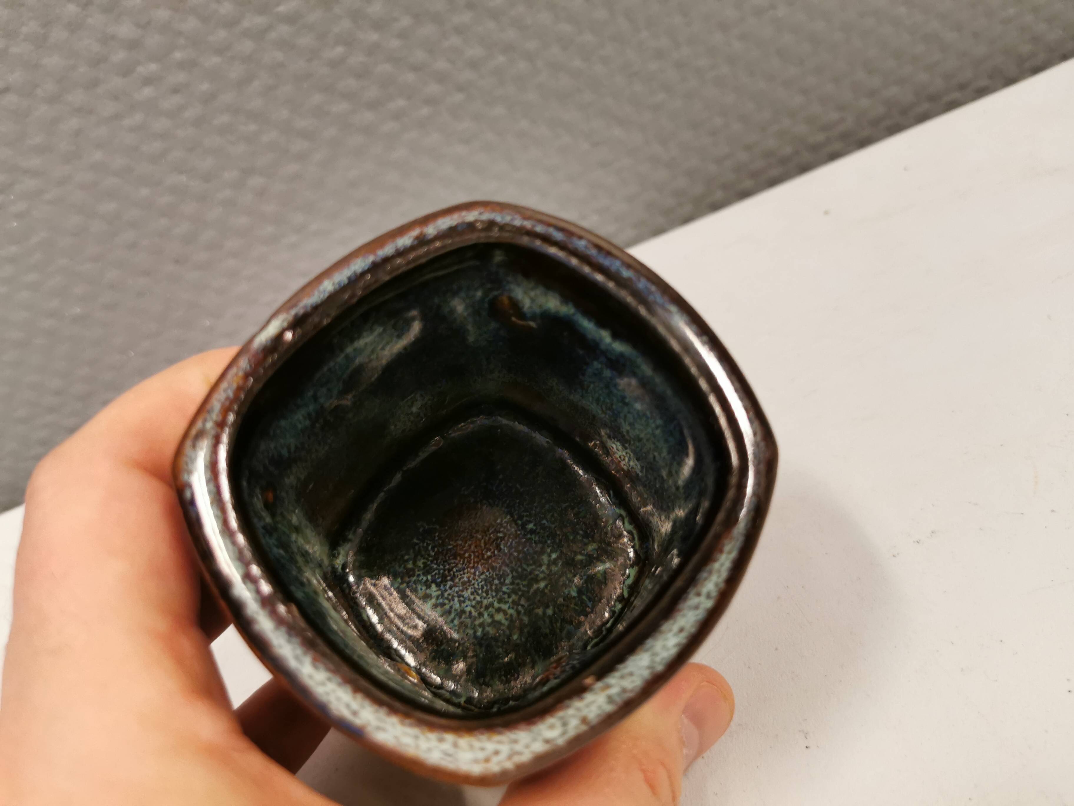 Vase in several shades of blue, from Danish stogo art pottery