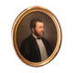 Pastel sur papier "Homme aux favoris" signé, encadré sous verre 1862