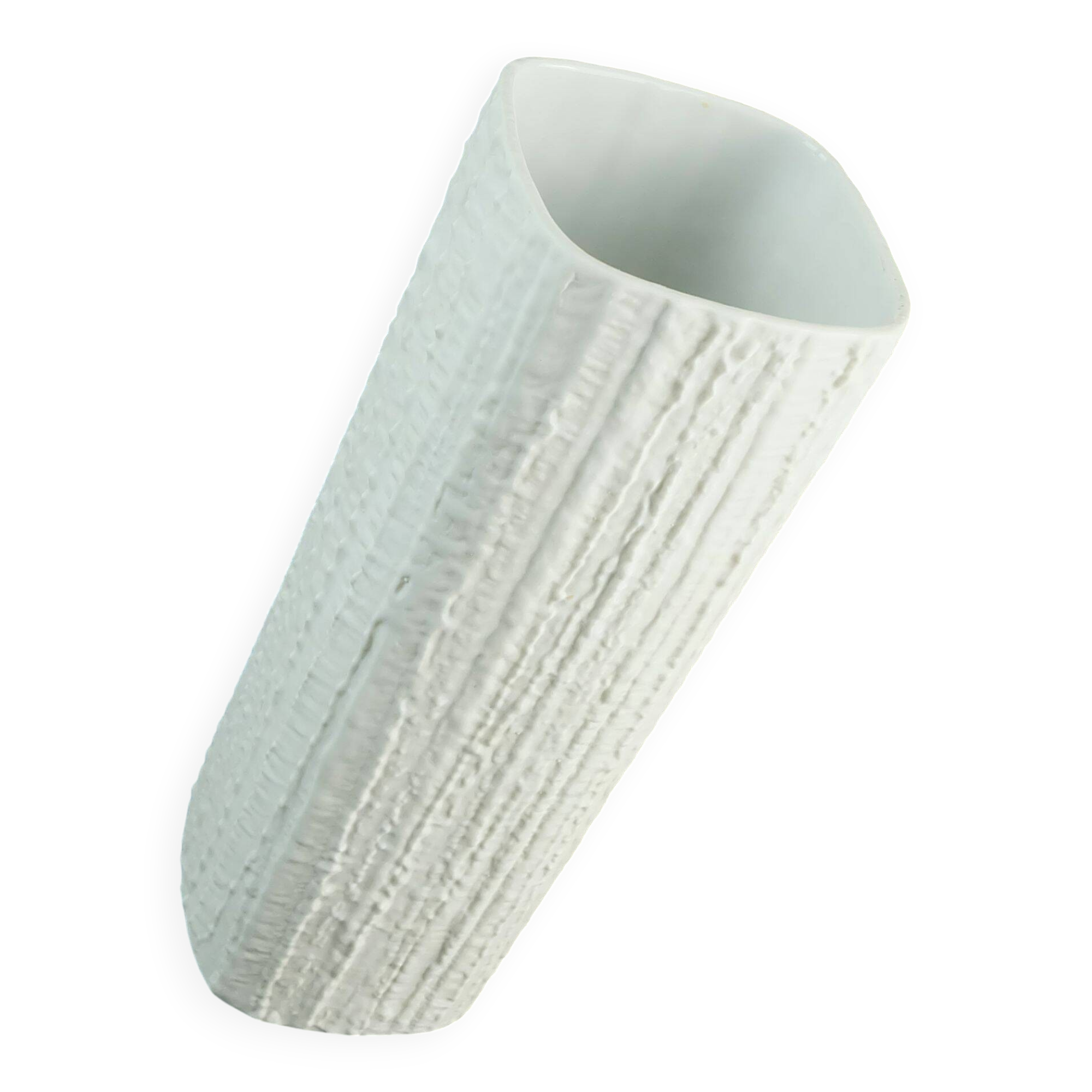 white VASE thomas porcelain decor arcta matte glaze relief structure 1960s