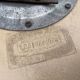 Brown table n1 round bistro bar cafe terrace cast iron foot 1950