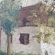 Painting of a countryside landscape in oil on canvas.