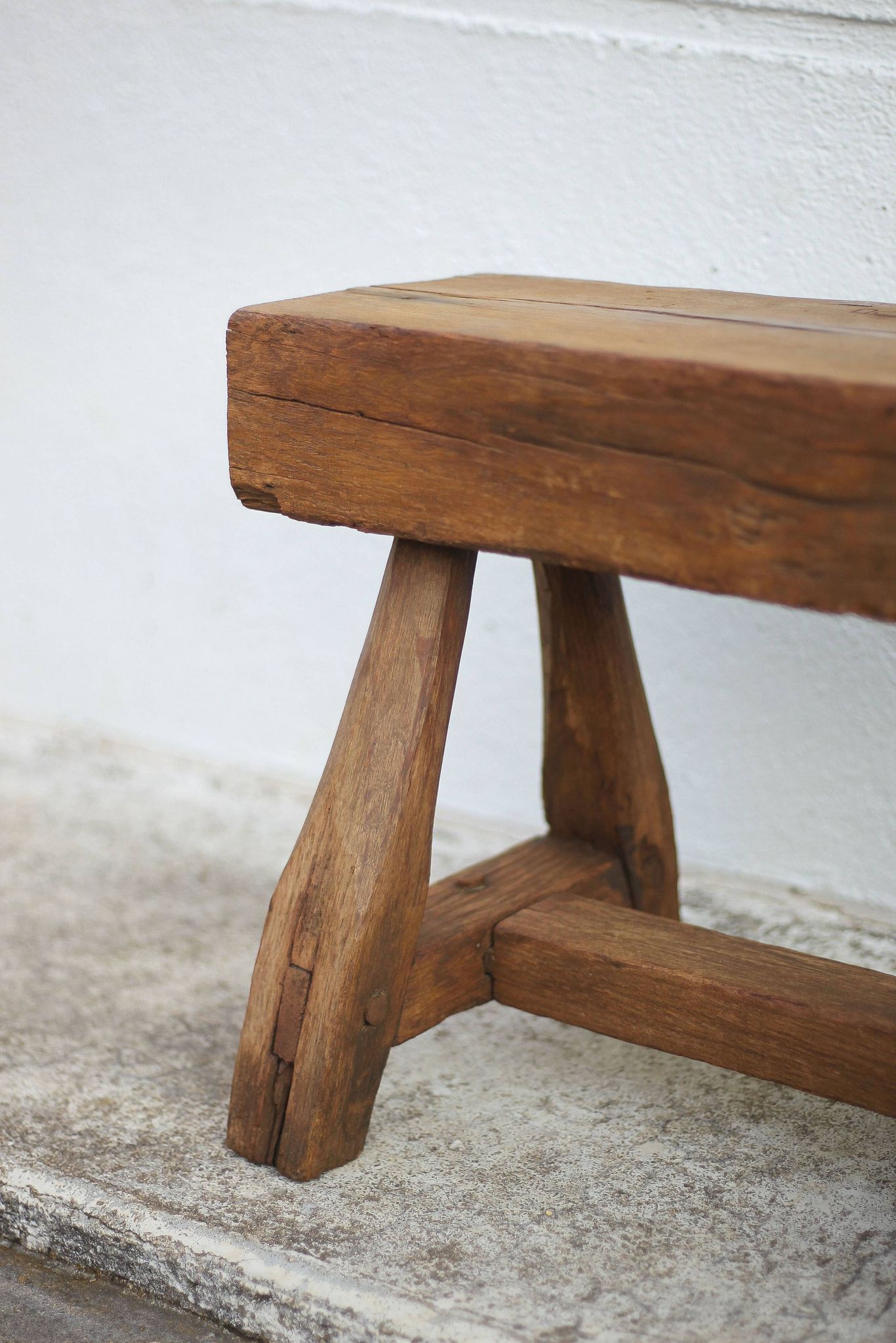 Vintage stool, wooden stool, antique stool, plant stand, small bench