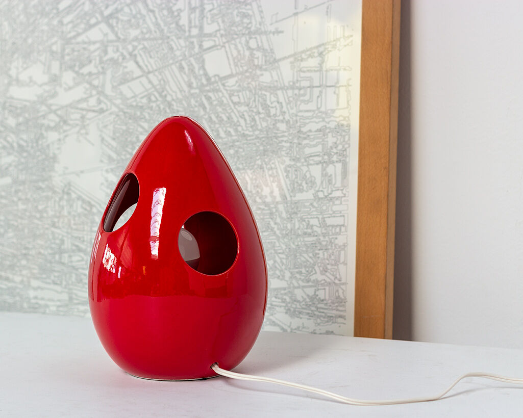 Pino Spagnolo lamp in cermal design for Sicart Italy 1970