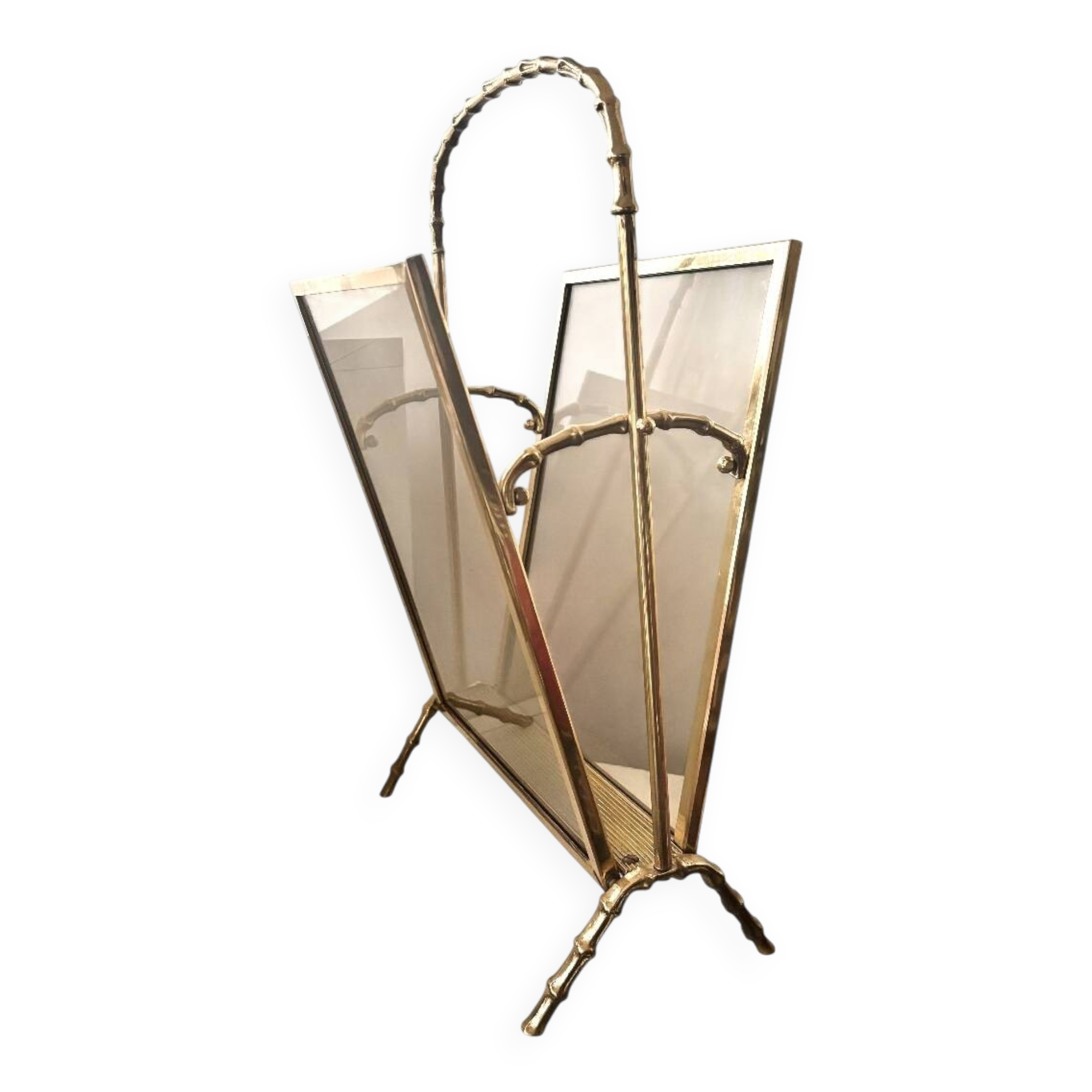 Gold-plated brass magazine rack Maison Baguès