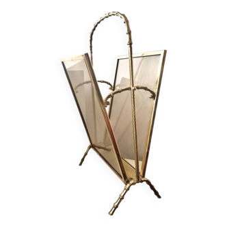 Gold-plated brass magazine rack Maison Baguès