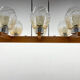 Lustre en bois, chrome et verre des années 1970 par Elektroinstala Decin, étiqueté