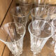 8 molded glass champagne flutes, 1970