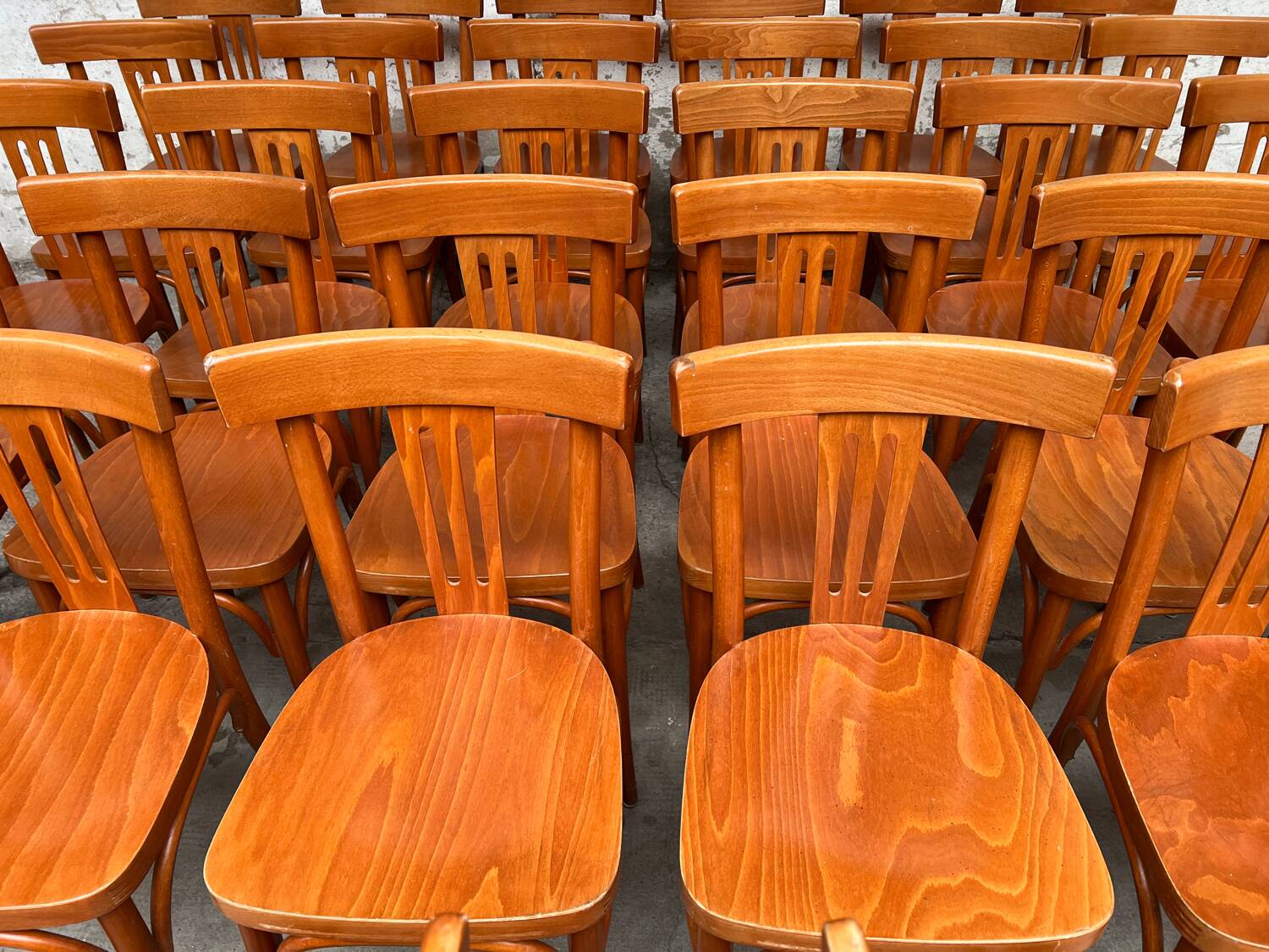Set of 32 vintage bistro chairs