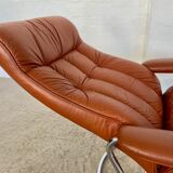 Vintage retro Ekornes Stressless reclining lounge chair & stool 1960s