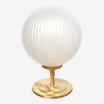 Vintage globe and brass table lamp