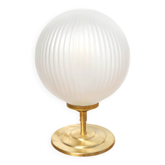 Vintage globe and brass table lamp