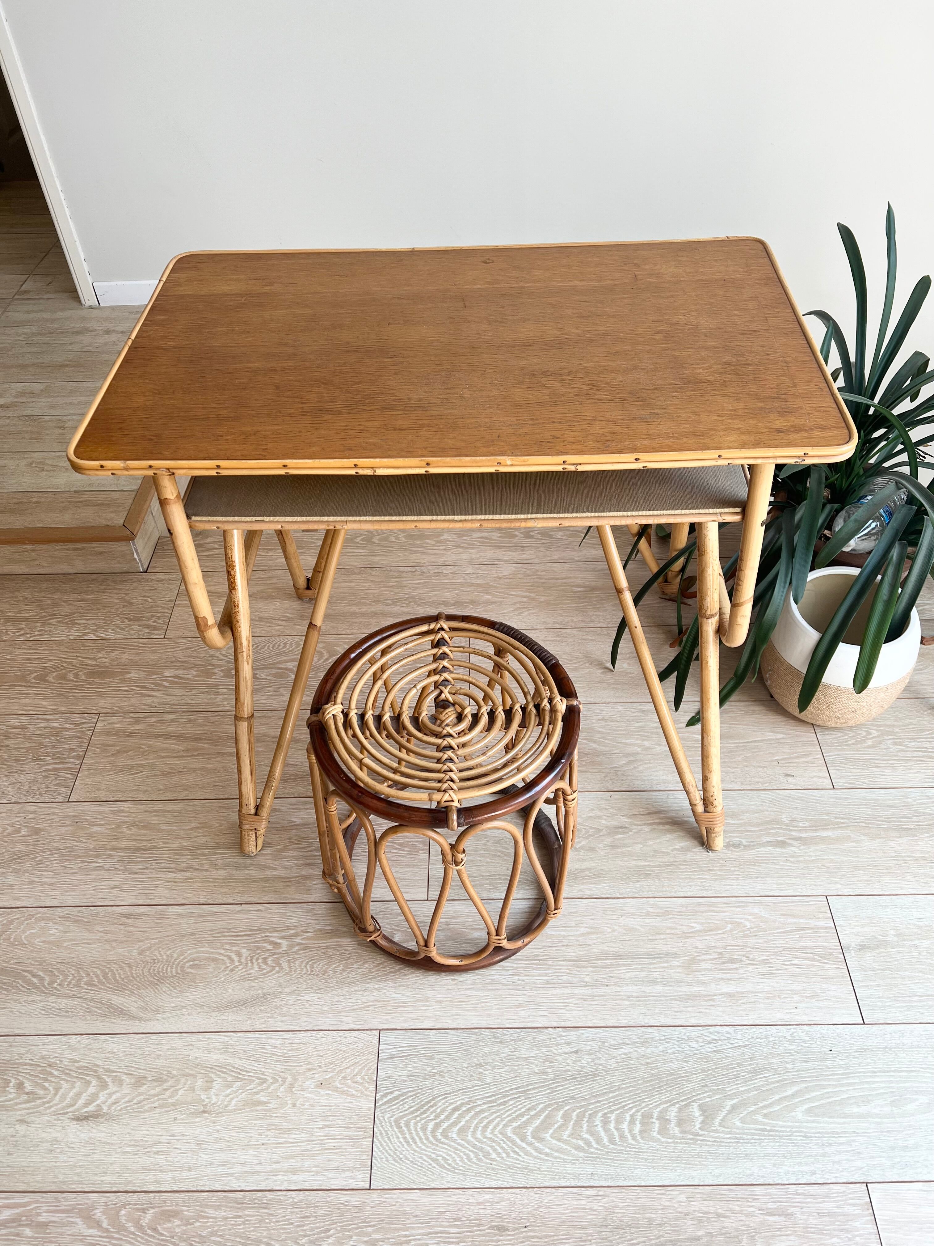 Desk and stool