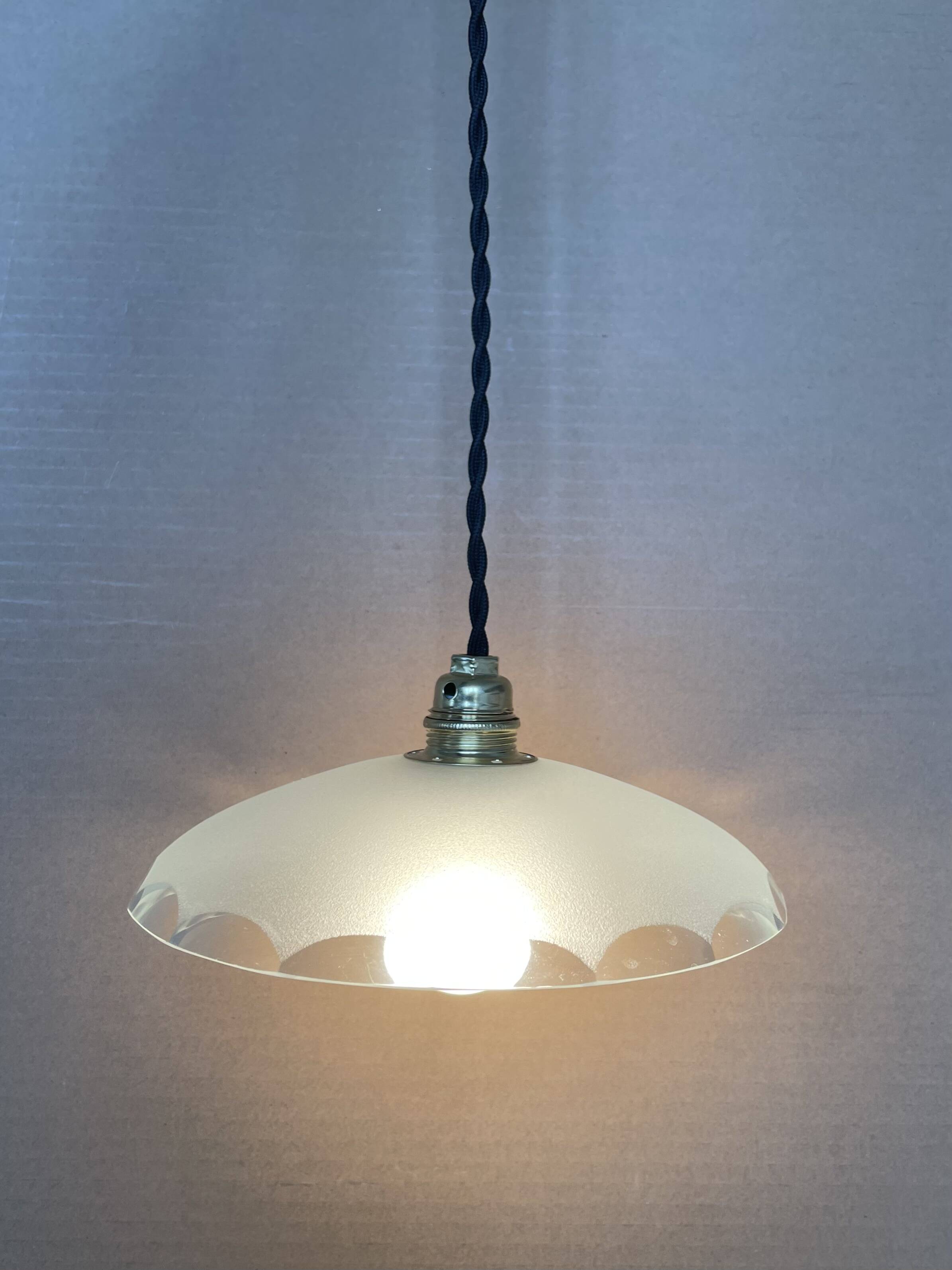 Small antique glass pendant light