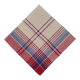 Nappe carrée coton carreaux et rayures rouges et bleus vintage