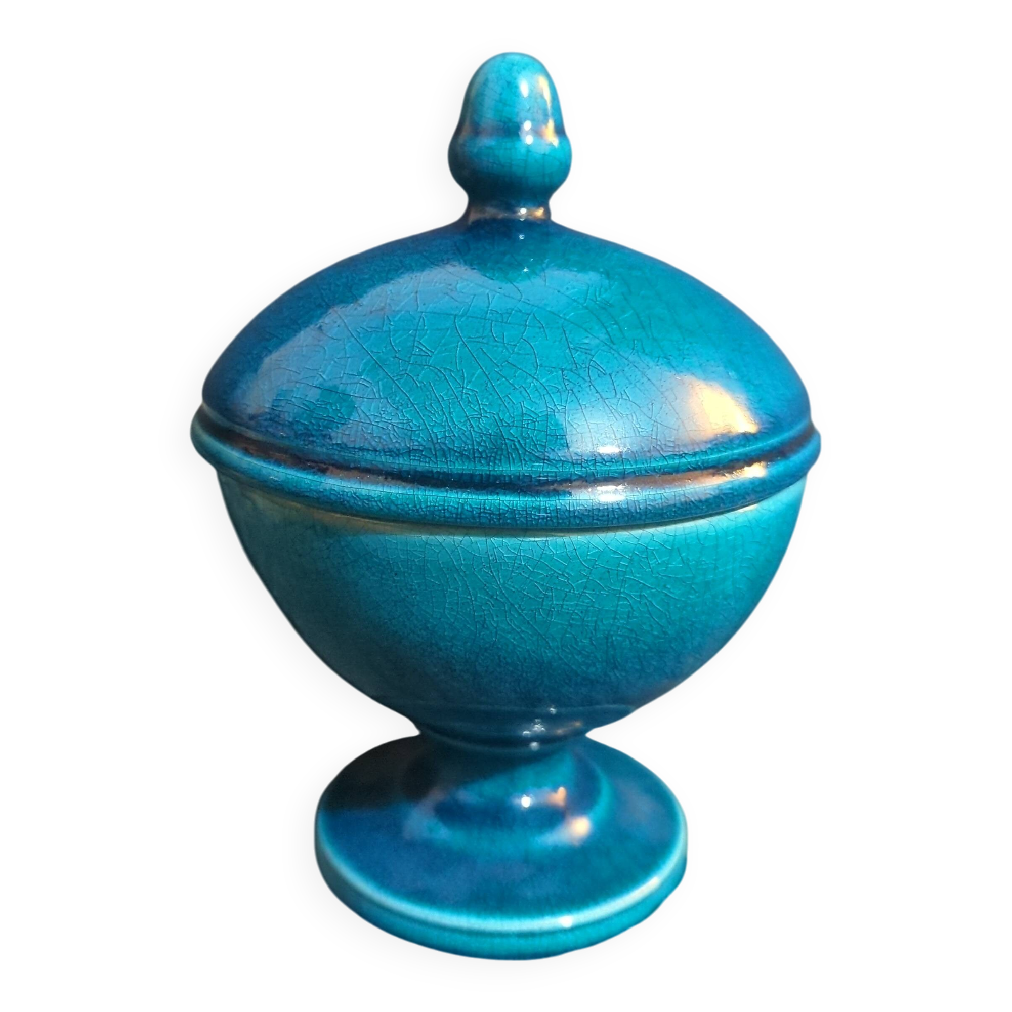 Ceramic bonbonnière signed Pol Chambost