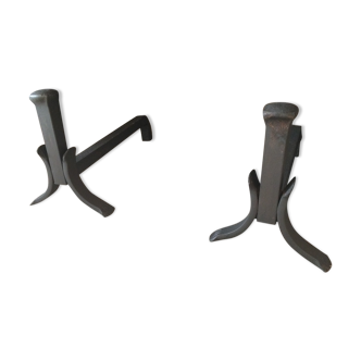 Cast iron andirons