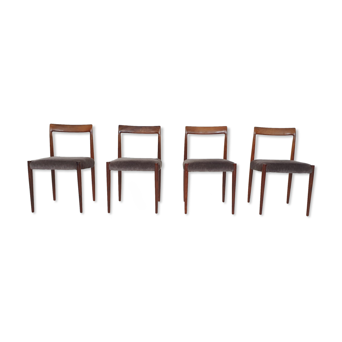 Set of four rosewood dining chairs by Lubke, Germany 1960's