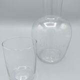 Night carafe engraved 'Good night' and its glass