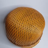 Panier en osier peint jaune d'or, 39 cm