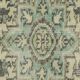 Vintage Turkish Rug Sage Green with Medallion 287 x 193 cm