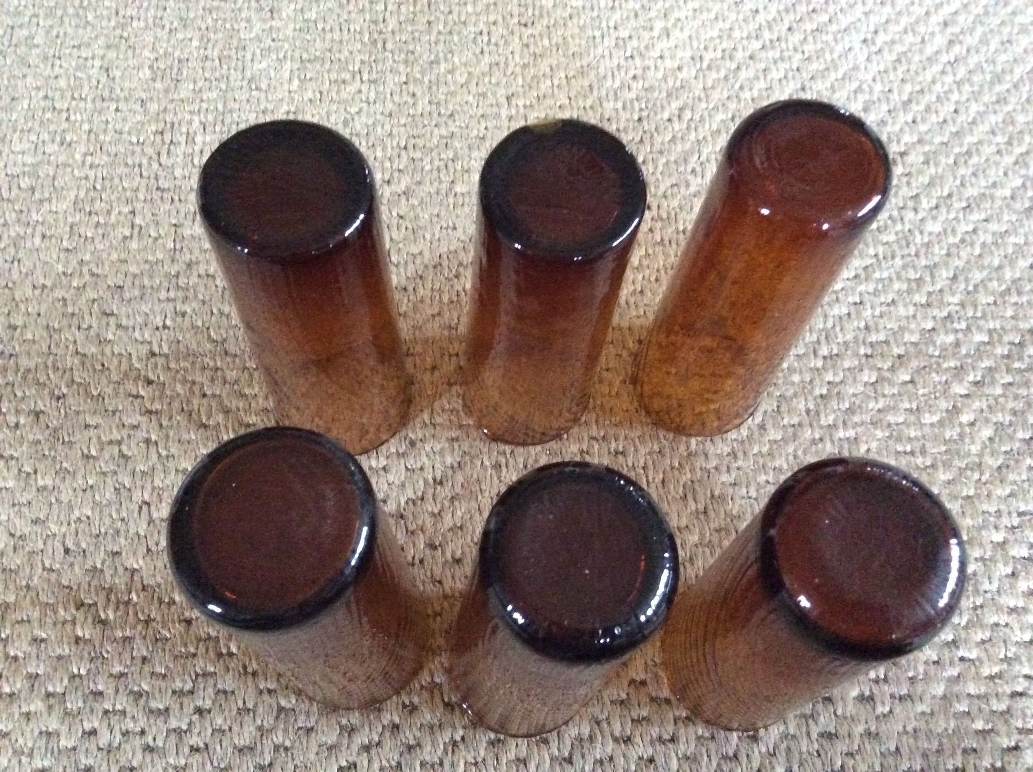 Série de 6 verres ambres